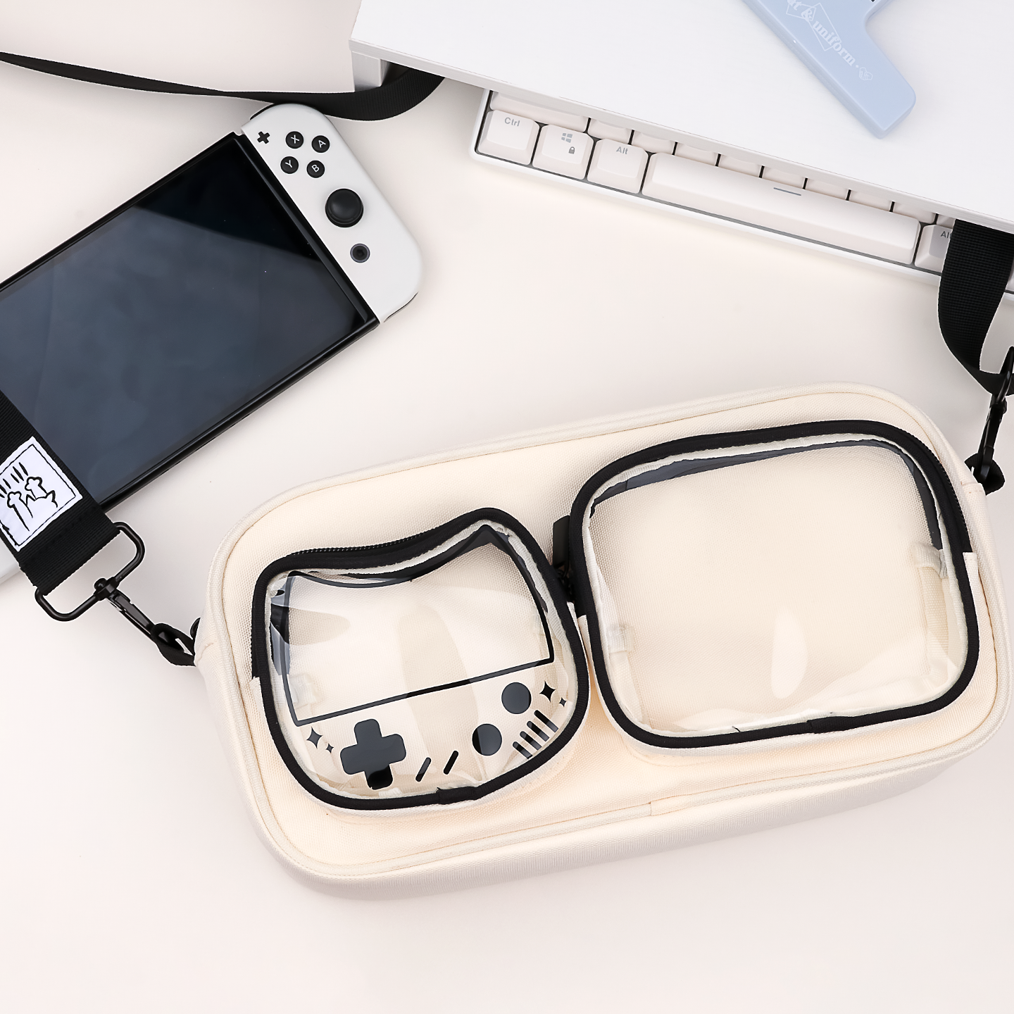 Cat-Themed Gaming Crossbody Ba - Gaming Console Display reseña y precio