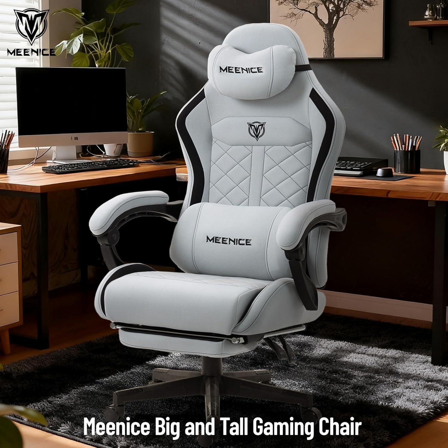 Big and Tall Gaming Chair Fabr - Gaming Chair Cushion reseña y precio