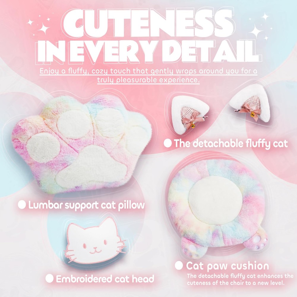 Gaming Chair Cute with Cat Ear - Gaming Chair Cushion reseña y precio