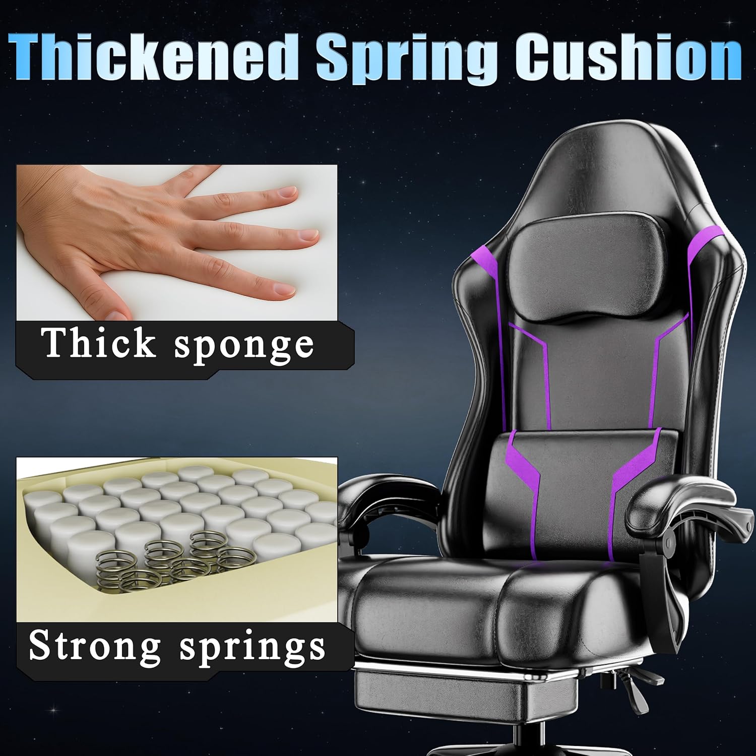 Ergonomic Gaming Chair with Po - Gaming Chair Cushion reseña y precio