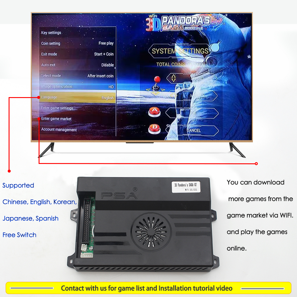 10000 in 1 3D Pandora Saga Box - Gaming Console Years reseña y precio